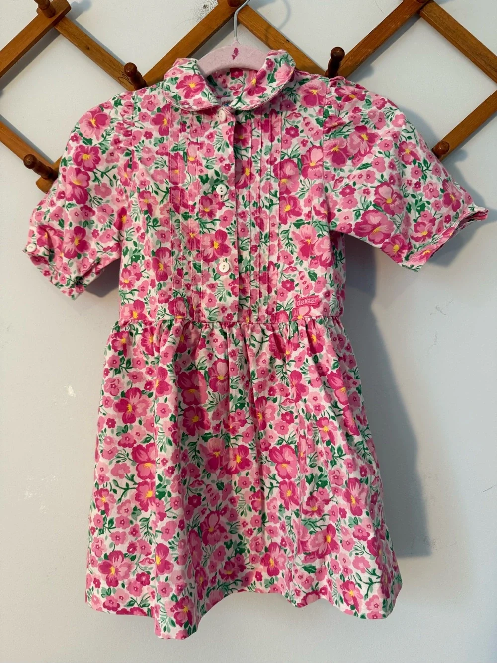 Vintage Girls Oshkosh Floral Dress USA Size 4T Early 90’s Cottagecore